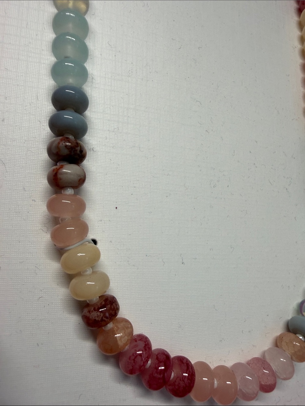 Piper K | Pastel Genuine Stone Beaded Choker Necklace ~ Gold Accent Coastal Boho - Picture 5 of 9